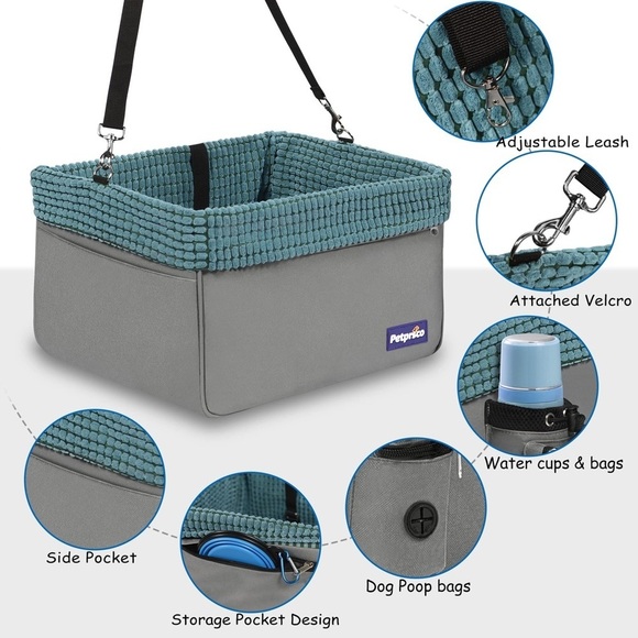 Petprsco Pet Car Seat for Small Dogs & Cats 20lbs - Picture 4 of 10